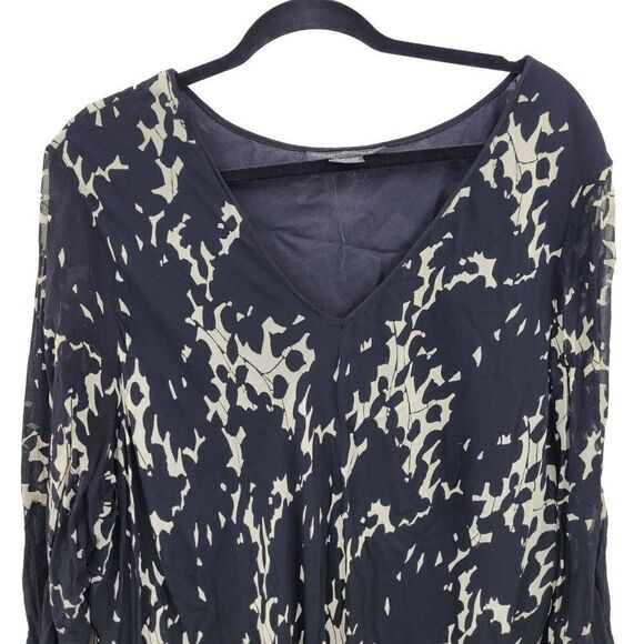 Temptations II Dress 3X Black Crinkle Swing Sheer Bell Sleeve Handkerchief Hem - Picture 6 of 17